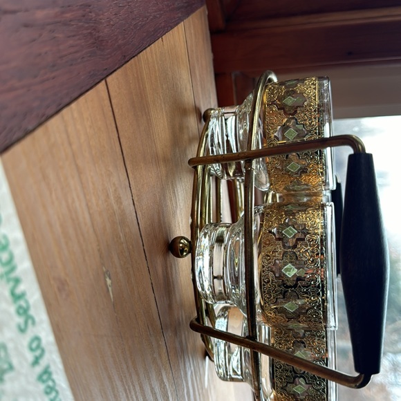 6 Mcm culver Valencia 24 k footed old fashioned cocktail glasses 1950s - Picture 4 of 5